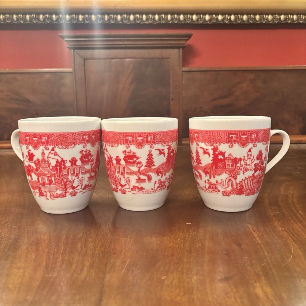 Calamityware Things Could Be Worse Red Christmas Mug Set of 3 Don Moyer 12‎ Oz